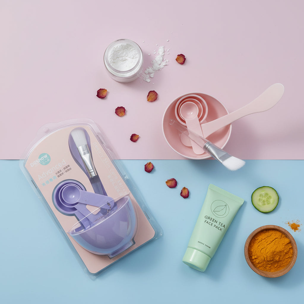 Face Mask Mixing Tool with Spoon and Brush