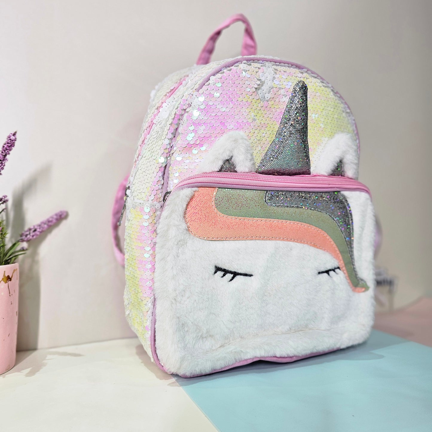Unicorn Sequin Pre-School Backpack.
