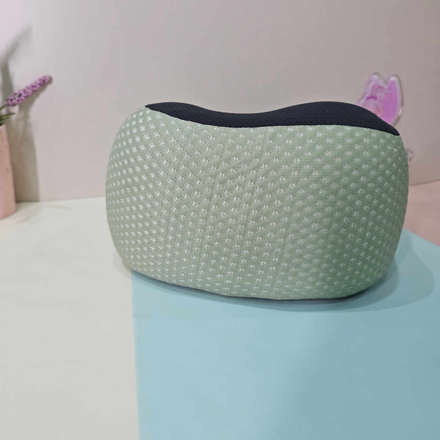 Ergonomic Memory Foam Travel Neck Pillow – Pink & Black
