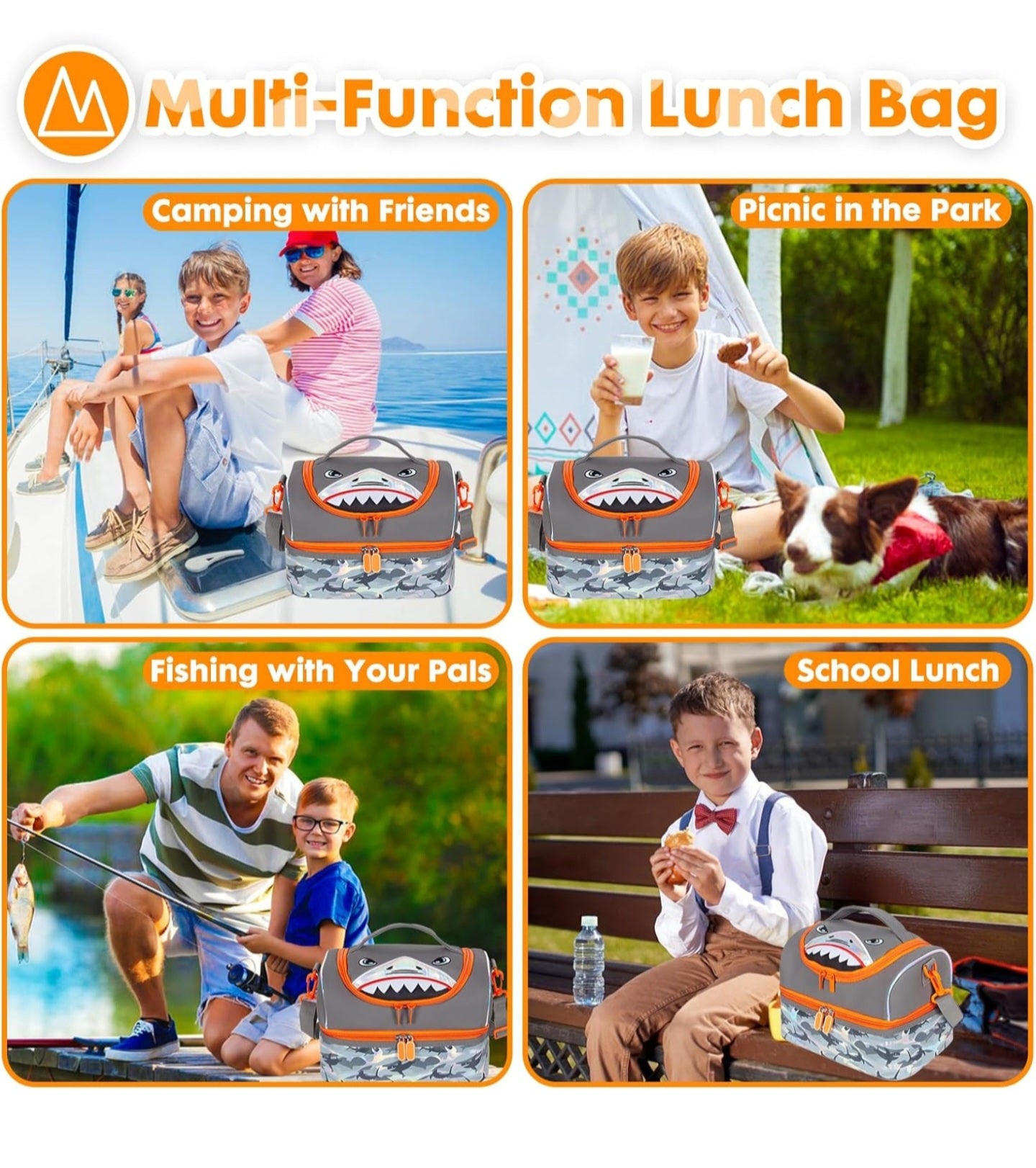 VEST Insulated Double Deck Lunch Bag. [SHARK]