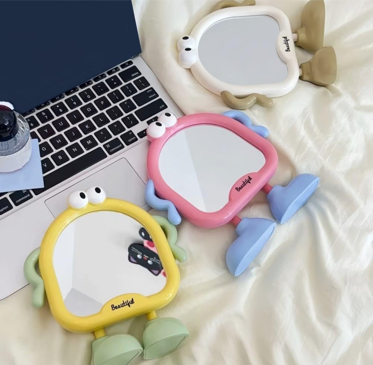 Korean Makeup Mirror.           Cute Cartoon Standing Mirror – Adorable Makeup & Desk Mirror for Kids, Teens & Home Decor.