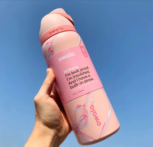 Owala Pink Blue Bow Edition.           Limited Edition  [32oz, 945ml]