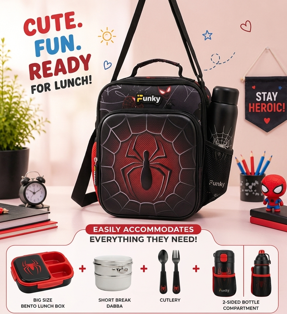Character Kids Lunch Bags – Kuromi, Unicorn, Dinosaur & Superhero Prints.
