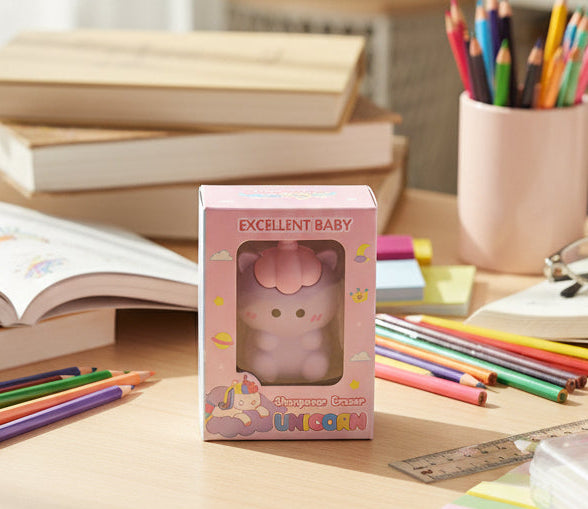 2 In 1 Character Sharpener Eraser.                                Dinosaur | Unicorn | Capybara| My Melody.