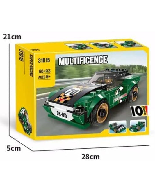 Bricks Racing Multificence Block Kit 31015, 195+ Pieces, 10 Modals of Car DIY 6+ Age Kids Game, Intelligent, Learning, Educational Toy