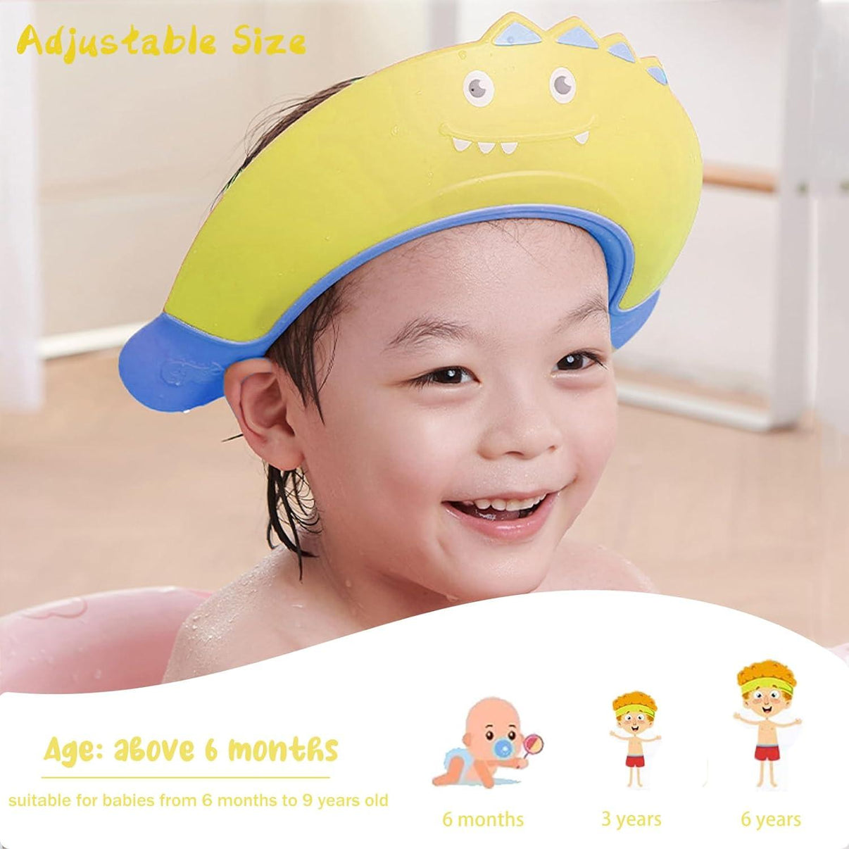 Adjustable Kids Shampoo Shower Cap – Eye Protection Bath Hat