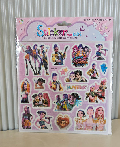 K-Pop Demon Hunter DIY Sticker Sheet | Cute Aesthetic Stickers for Kids & Teens