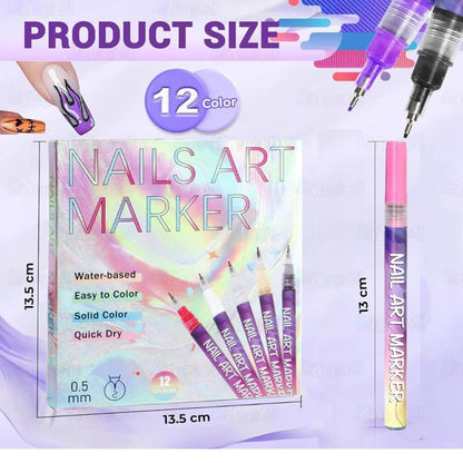 Nail Art Markers – Dual Tip Nail Design Pens for DIY Nail Art
