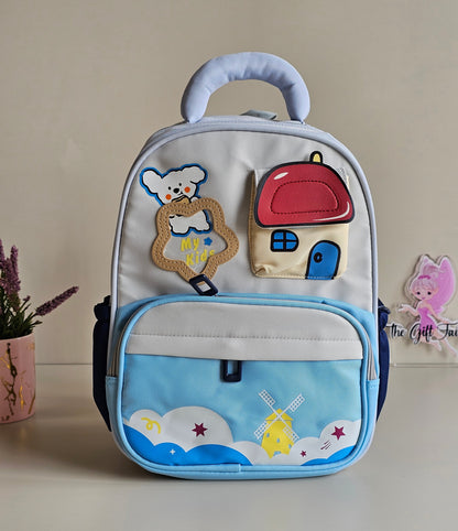 Cooool Preschool Backpack | 4 Pockets | Padded Back Support | Soft Plush Handle | Kids Backpack.