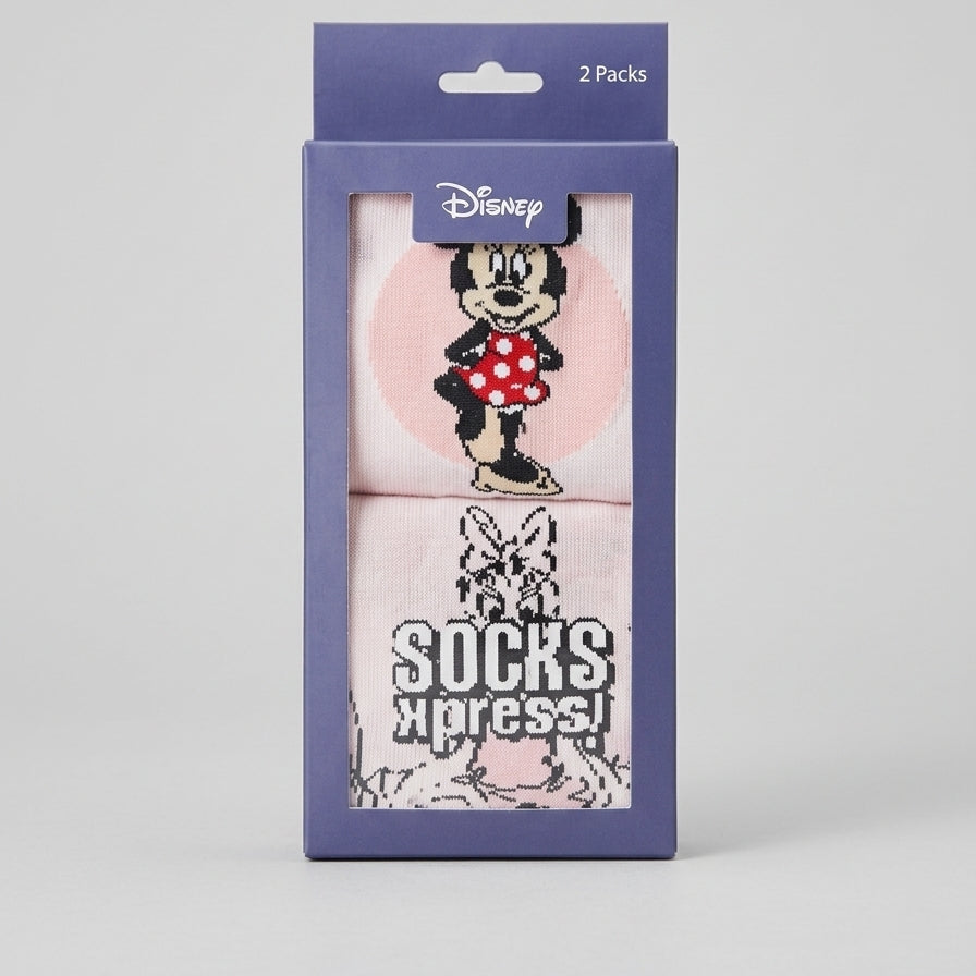 Disney Minnie Mouse Women’s Crew Socks – 2Pair Gift Set [Yoga Socks]