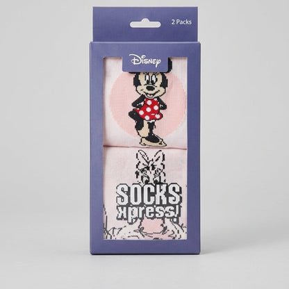 Disney Minnie Mouse Women’s Crew Socks – 2Pair Gift Set [Yoga Socks]