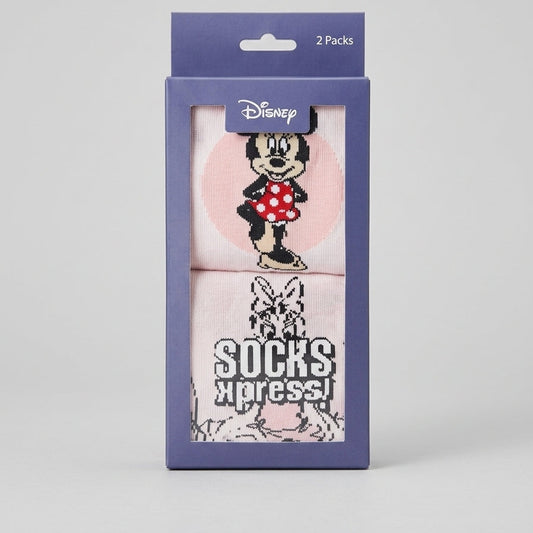 Disney Minnie Mouse Women’s Crew Socks – 2Pair Gift Set [Yoga Socks]
