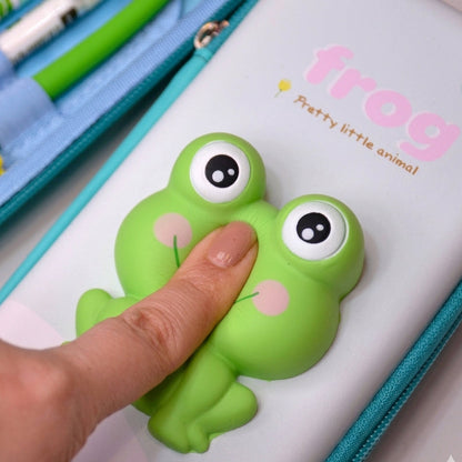 Cute 3D Squishy Frog Hard Shell Pencil Case
