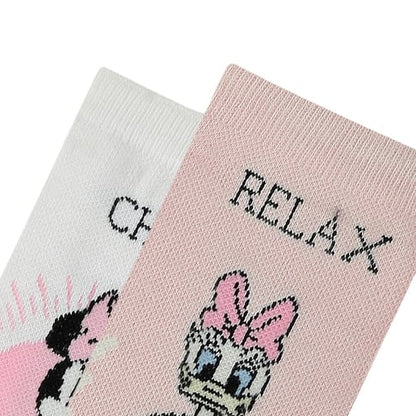 Disney Minnie Mouse Women’s Crew Socks – 2Pair Gift Set [Yoga Socks]