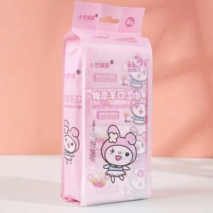 Sanrio Kids Cartoon Wet Wipes – Gentle Moist Wipes Pack (8 mini packs)