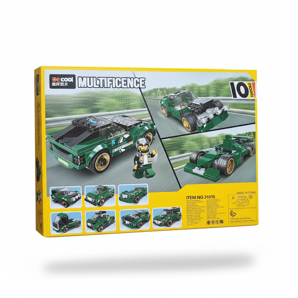Bricks Racing Multificence Block Kit 31015, 195+ Pieces, 10 Modals of Car DIY 6+ Age Kids Game, Intelligent, Learning, Educational Toy
