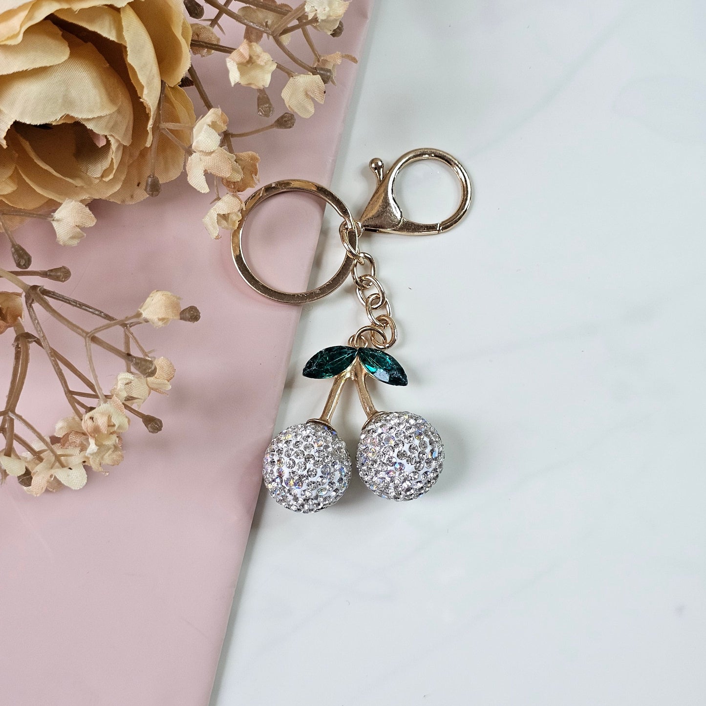 Chic Pinteresty Rhinestone Keychain & Bag Charm | Aesthetic Bag Accessory.
