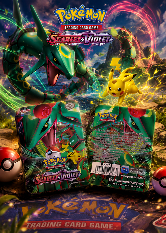 Pokémon Scarlet & Violet Collector Tin Box – Trading Card Storage Case