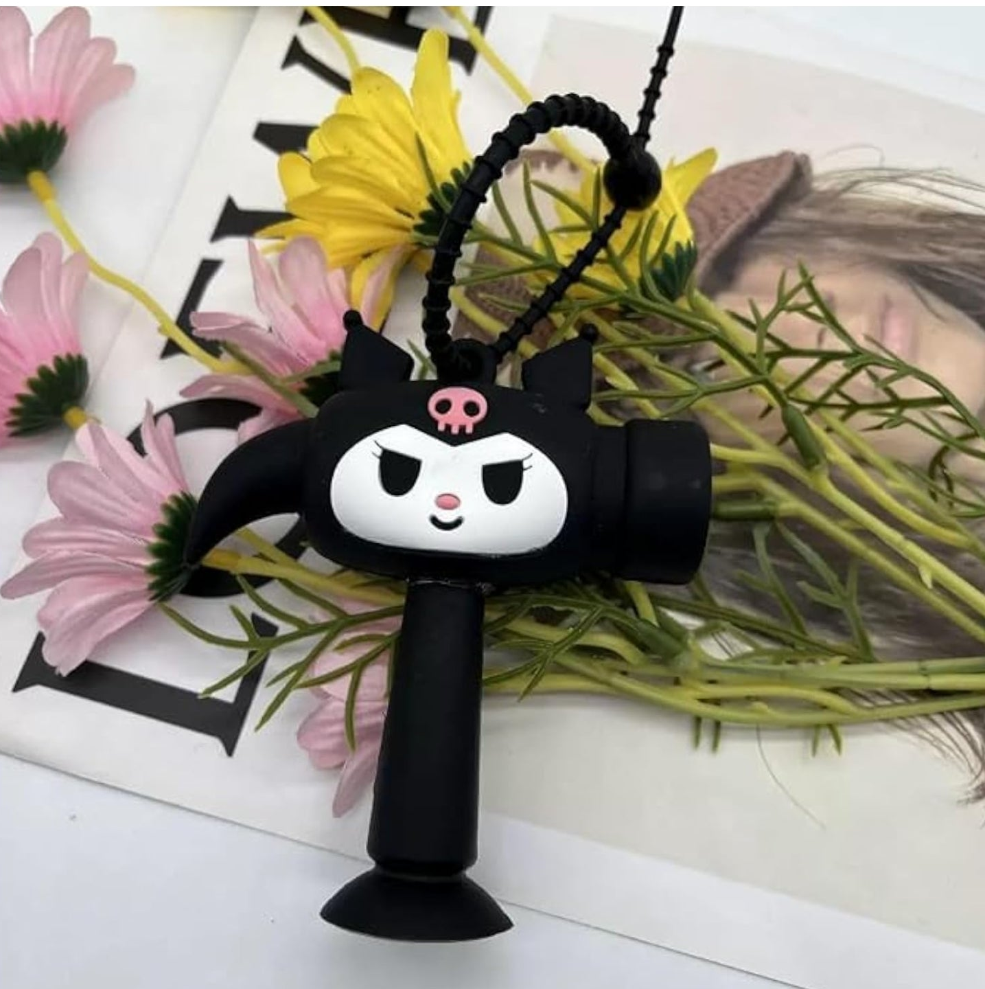 Cute Kuromi Hammer Choo Choo Keychain with Sound | Musical Sensory Bag Charm Toy