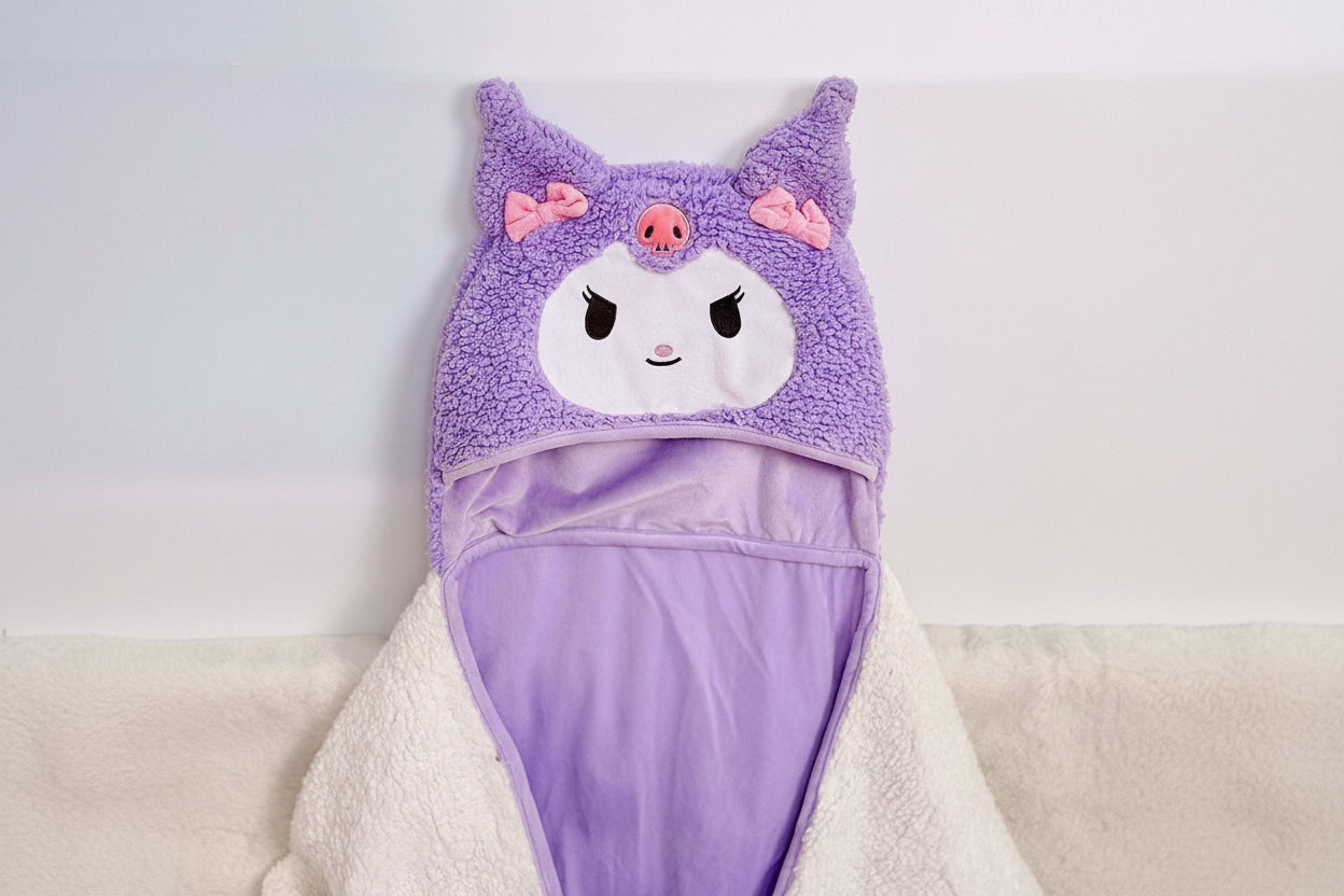 Sanrio Purr- fectly Cozy Wearable Blanket. [Kuromi]