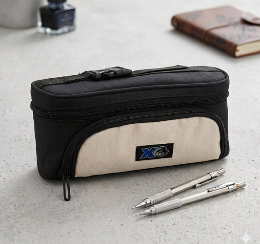 Dual-Compartment Zipper Pencil Pouch