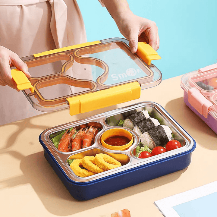Four Compartment Transfer Proof 100% Leakproof Bento Lunch Box
