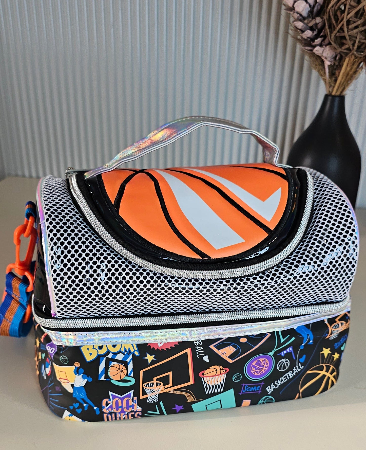 Vest Brand Premium Insulated Dual Compartment Lunch Bag | Durable & Washable | Dino | JCB  Basketball.