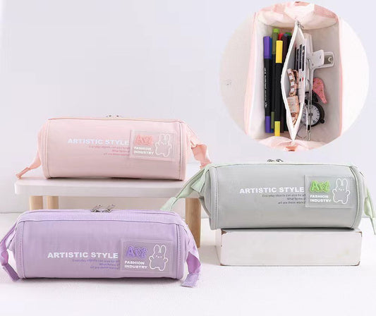 Kawaii  Aesthetic Jumbo Wide Opening Stationary Pouch