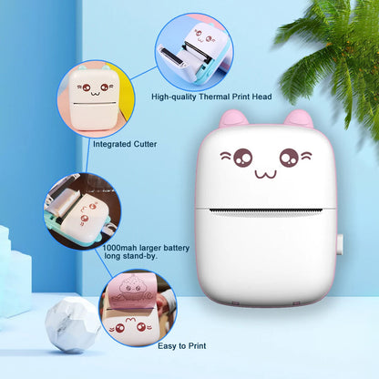 Cute Mini Thermal Printer – Wireless Pocket Printer for Notes, Labels & Photos