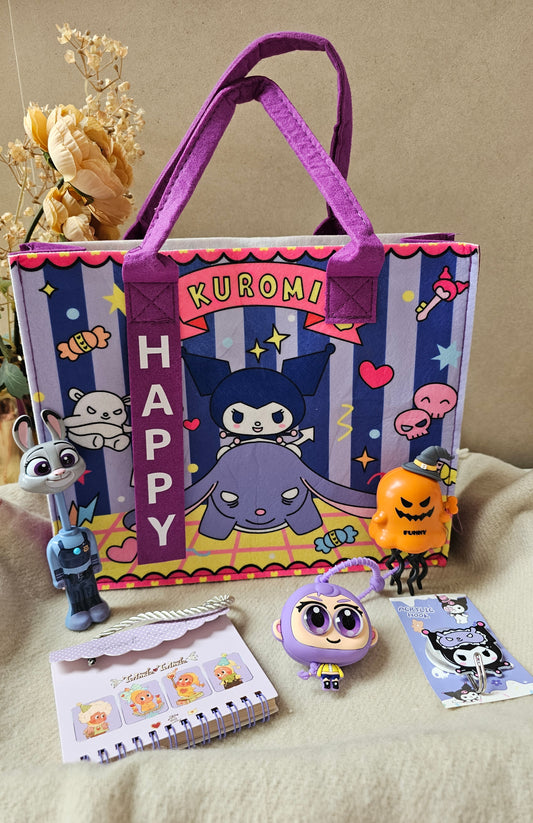 Rakhi Hamper for Girls/Boys| Premium Aesthetic Gift Hamper |Kuromi Felt Bag.
