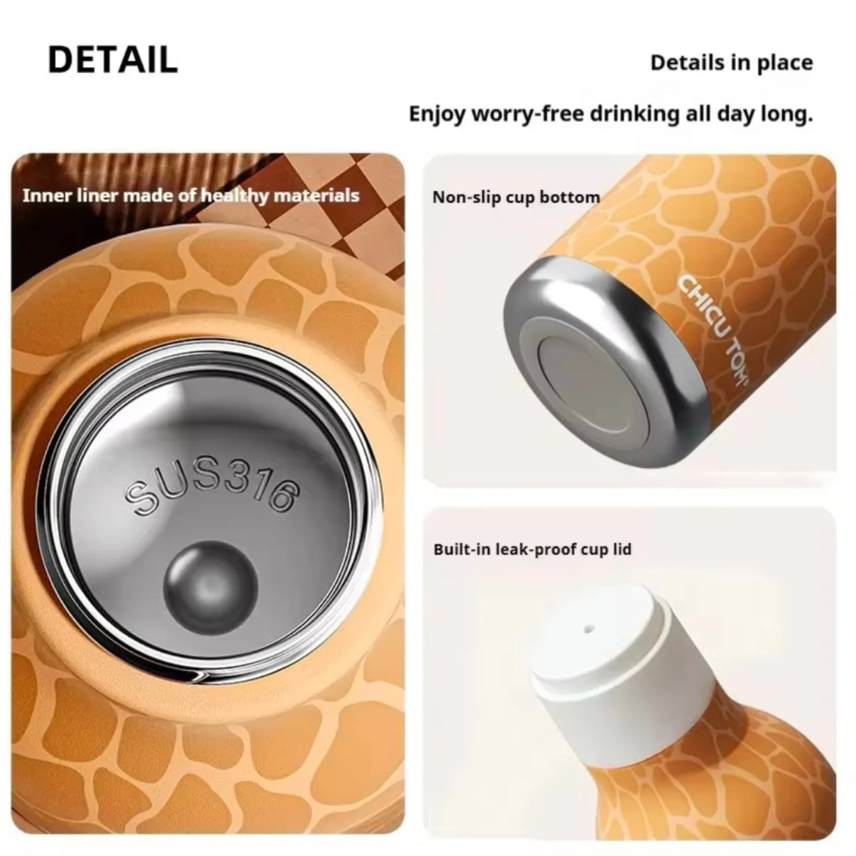 Chicu Tom - 3D Animal Steel Bottle
