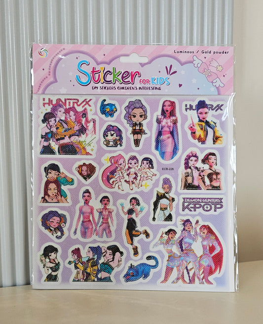 K-Pop Demon Hunter DIY Sticker Sheet | Cute Aesthetic Stickers for Kids & Teens