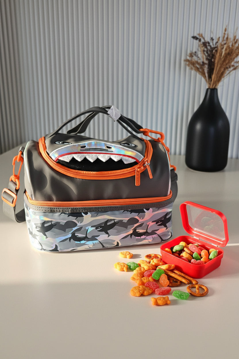 Vest Brand Premium Insulated Dual Compartment Lunch Bag | Durable & Washable | Dino | JCB  Basketball.