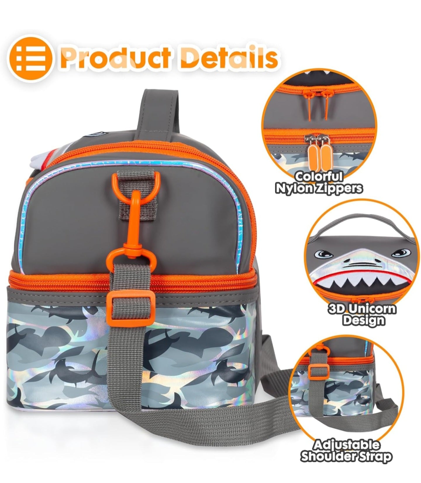 VEST Insulated Double Deck Lunch Bag. [SHARK]