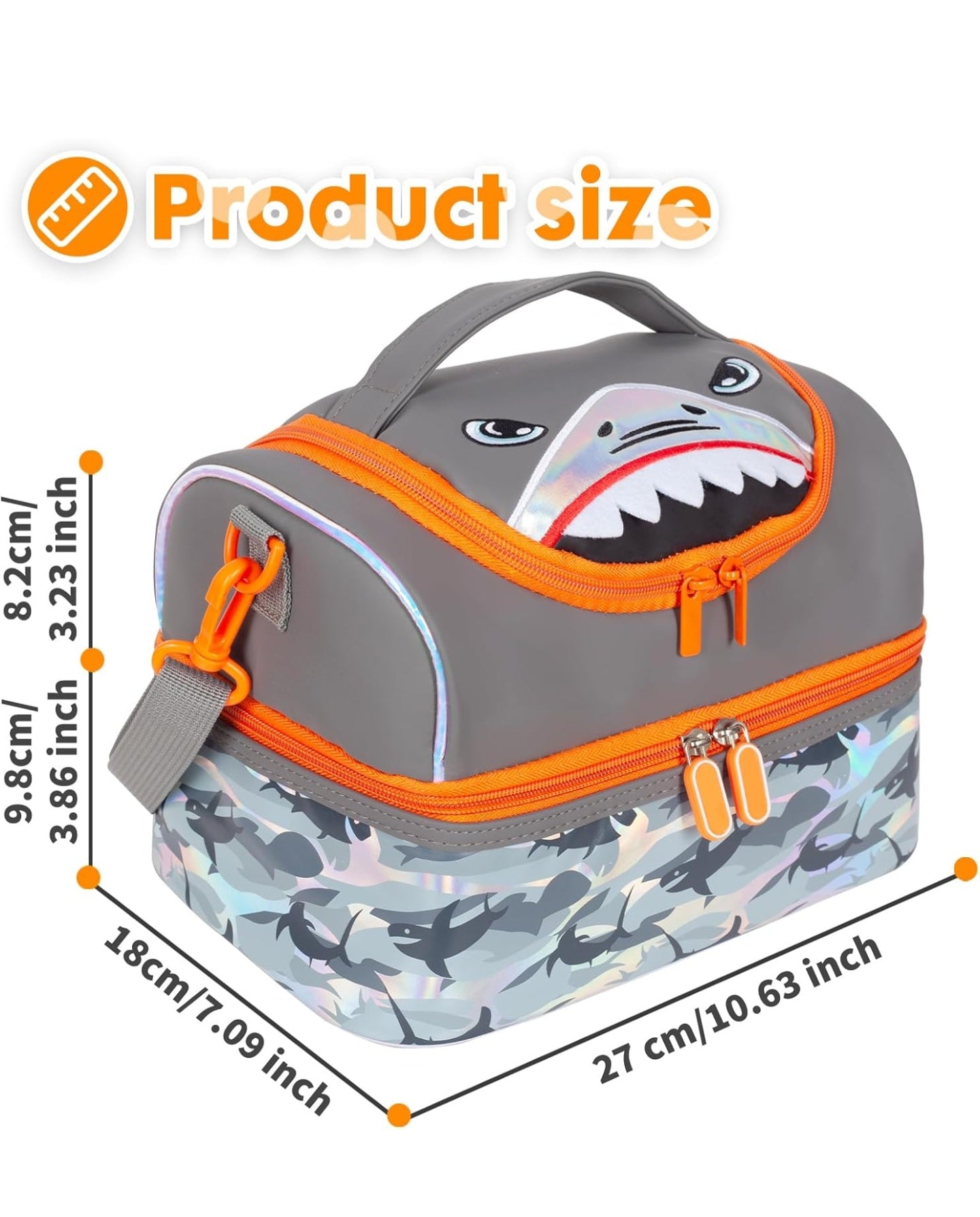 VEST Insulated Double Deck Lunch Bag. [SHARK]