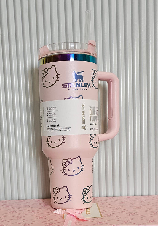 Hello Kitty x Stanley Quencher H2.0 Tumbler – 40oz (1.18L) Pink Edition with Handle & Straw