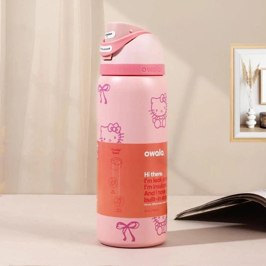 Owala x Hello Kitty 32oz Pink Rose Quartz Water Bottle Limited Edition. [945ml / 710ml]