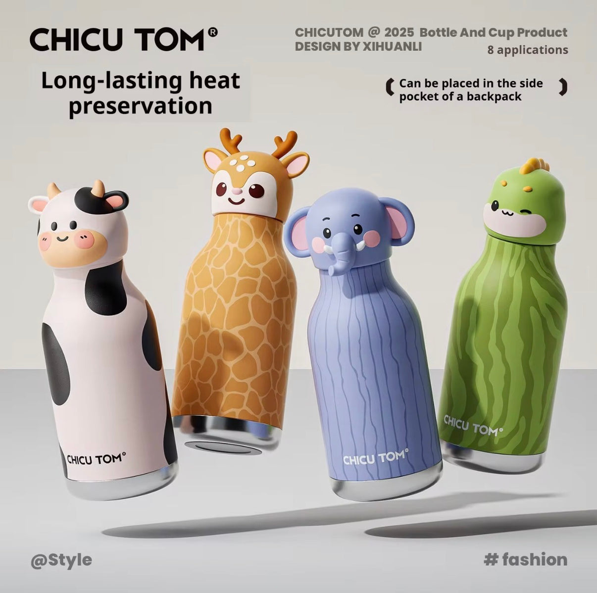 Chicu Tom - 3D Animal Steel Bottle