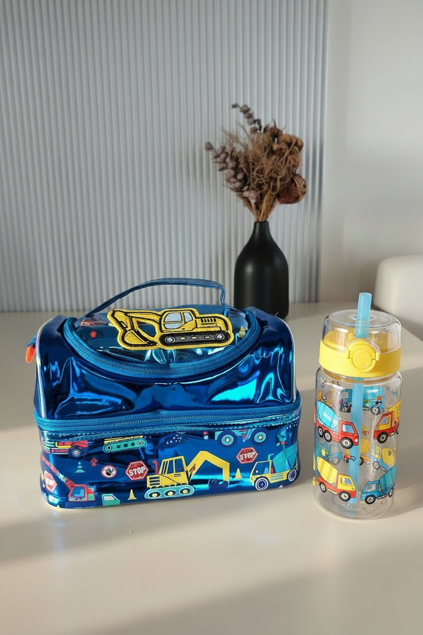 Vest Brand Premium Insulated Dual Compartment Lunch Bag | Durable & Washable | Dino | JCB  Basketball.