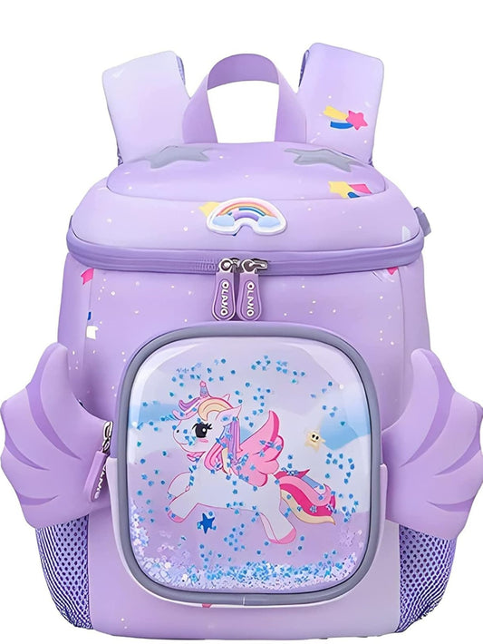 Premium Unicorn 3D School Backpack – Lavender