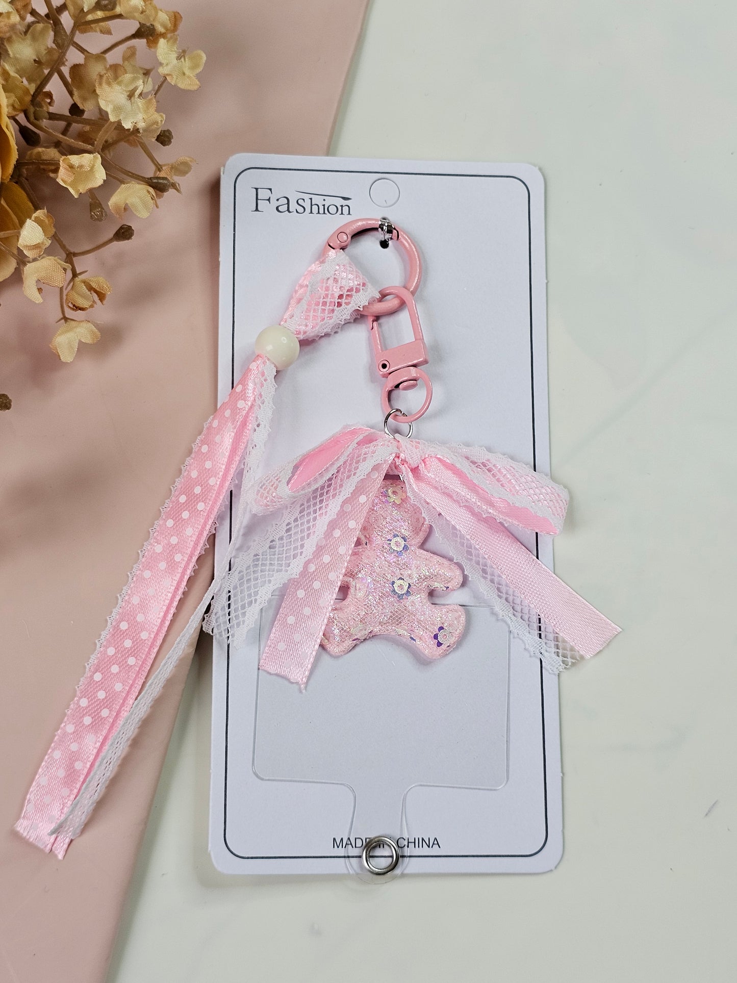 Bow Phone Charm with Pearl Beads | Cute Aesthetic Mobile Charm | Multiple Colours