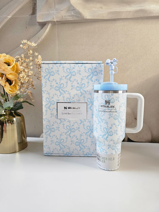 Premium Bow Edition Stanley FlowState Quencher H2.0 Tumbler 40oz (1.18L) | Limited Edition | Luxury Gift
