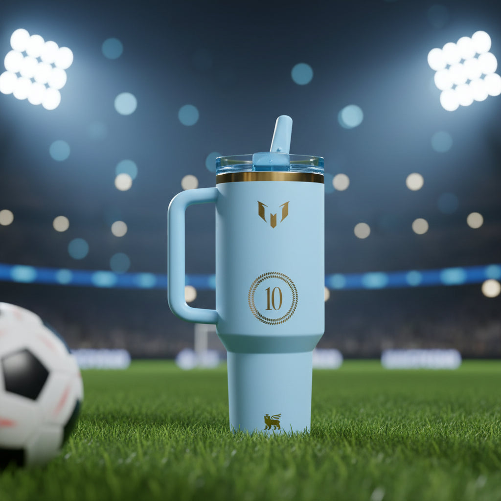 The Messi x Stanley Quencher ProTour Flip Straw Tumbler | Blue | 40oz (1.18L)