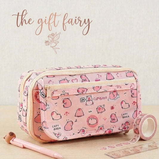 Capybara Cute Pencil Pouch | Zipper Stationery Case
