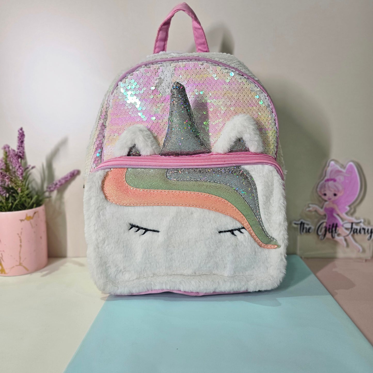Unicorn Sequin Pre-School Backpack.