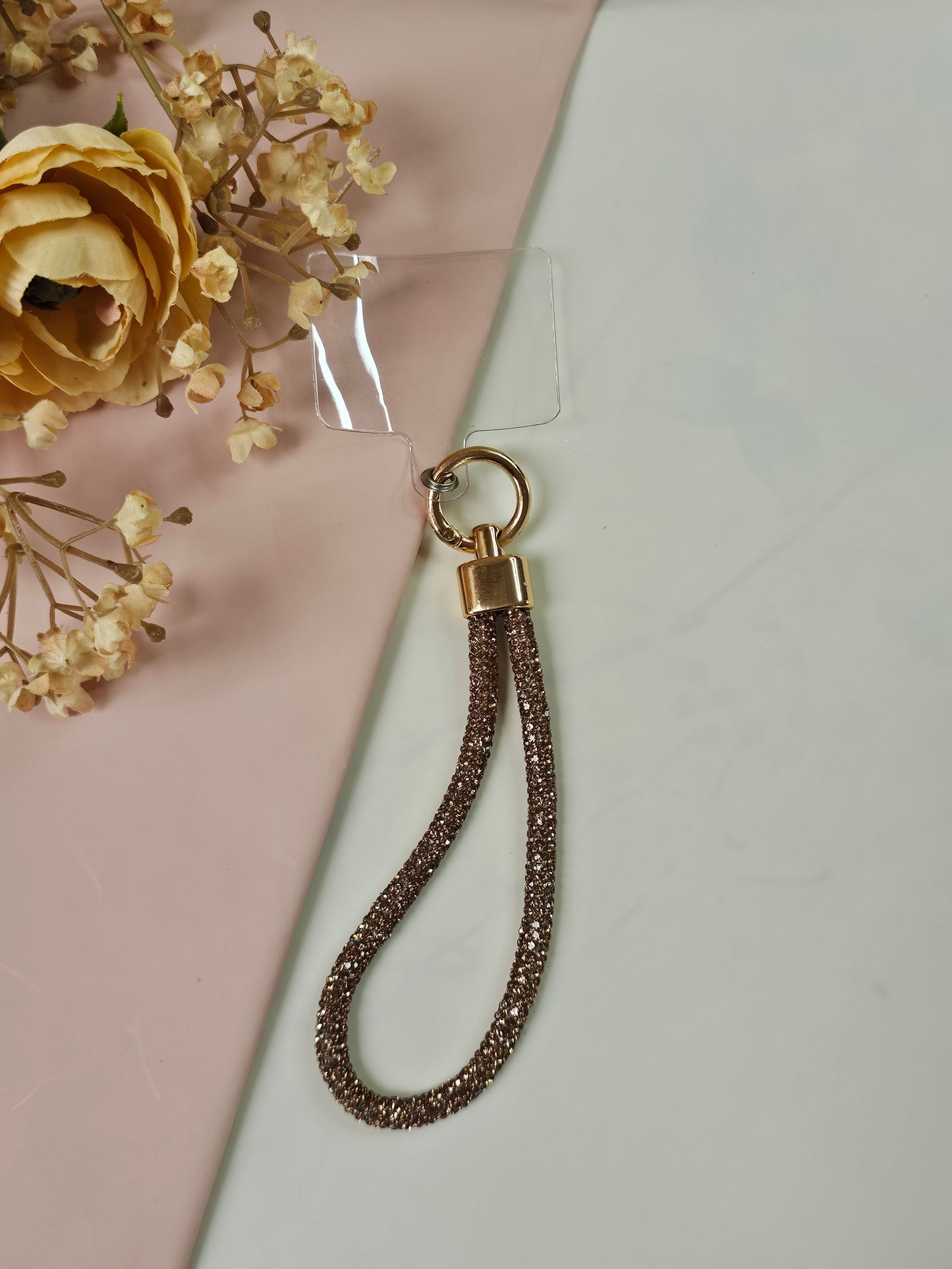 Glitter Phone Lanyard Wrist Strap | Rhinestone Mobile Lanyard for Phone, Keys & Bags