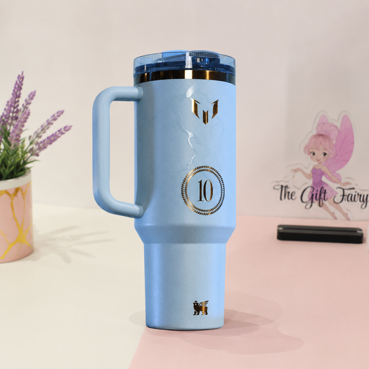 The Messi x Stanley Quencher ProTour Flip Straw Tumbler | Blue | 40oz (1.18L)