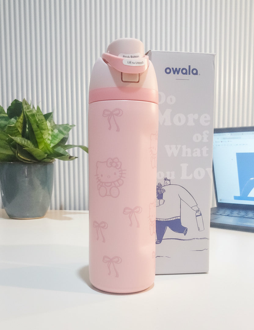 Owala x Hello Kitty 32oz Pink Rose Quartz Water Bottle Limited Edition. [945ml / 710ml]
