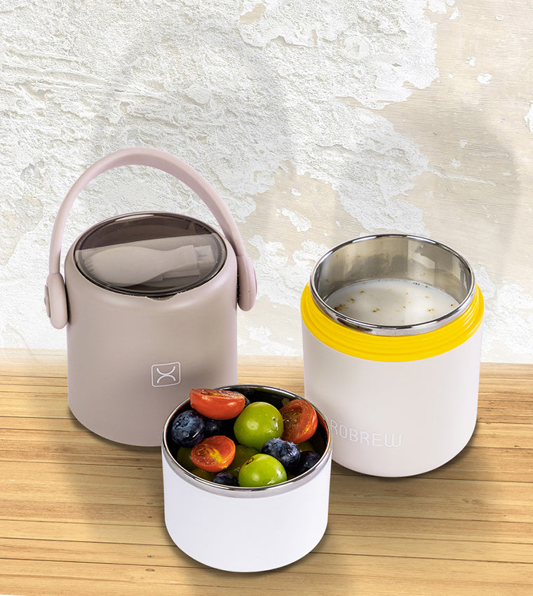 Pastel Bento Lunch Box Set with Handle | 2 Containers with Lid. [820ml]