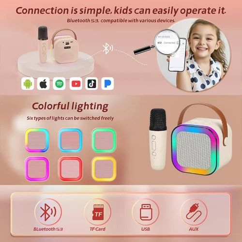 Portable Bluetooth Speaker with Wireless Microphone